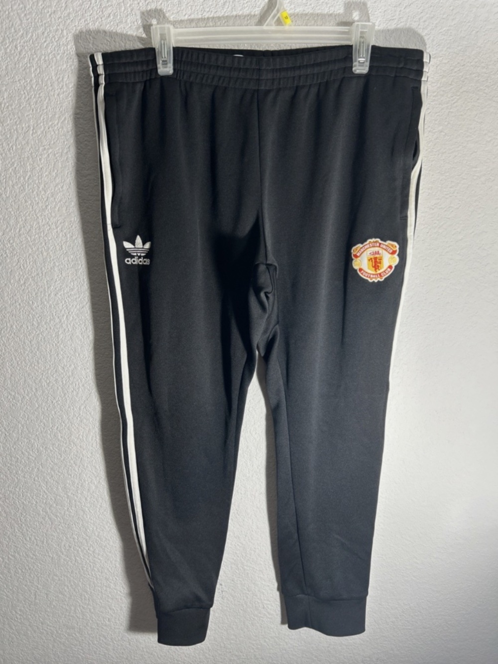 Adidas Trefoil Manchester United Football Soccer Black Sweatpants Mens XL